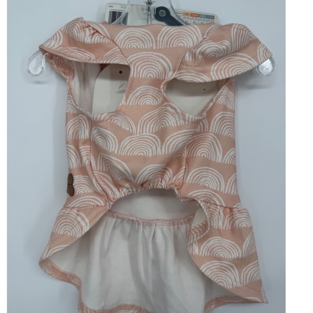 Koolaburra by UGG Dog Dress Peach Pink Rainbow Print Pet Shirt Medium NEW - Picture 5 of 5